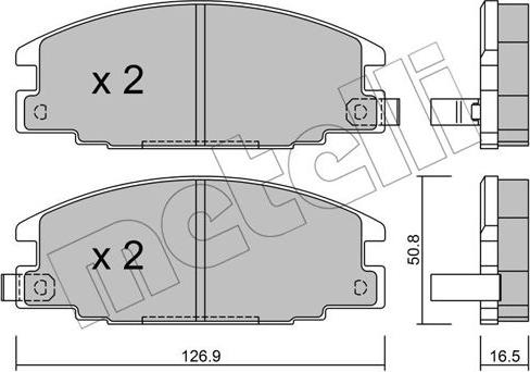 Metelli 22-0244-0 - Kit pastiglie freno, Freno a disco www.autoricambit.com