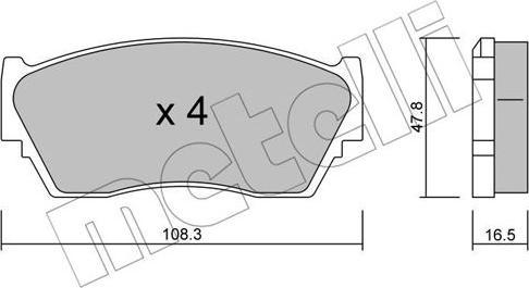 Metelli 22-0246-0 - Kit pastiglie freno, Freno a disco www.autoricambit.com