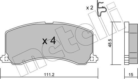 Metelli 22-0248-0 - Kit pastiglie freno, Freno a disco www.autoricambit.com