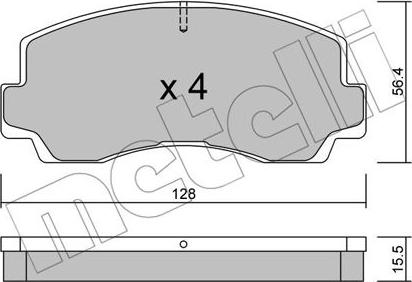 Metelli 22-0243-0 - Kit pastiglie freno, Freno a disco www.autoricambit.com