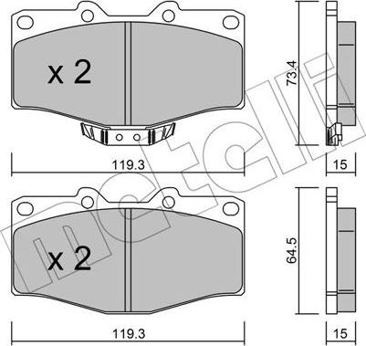 Metelli 22-0242-0 - Kit pastiglie freno, Freno a disco www.autoricambit.com