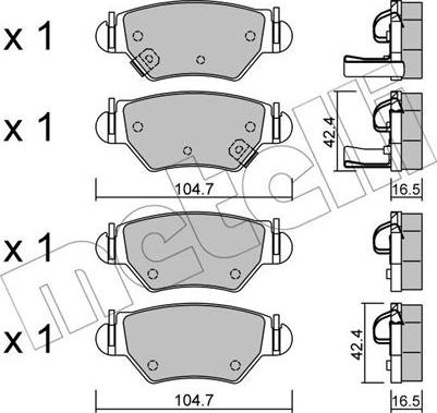 Metelli 22-0259-0 - Kit pastiglie freno, Freno a disco www.autoricambit.com