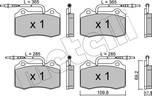 Metelli 22-0251-1 - Kit pastiglie freno, Freno a disco www.autoricambit.com