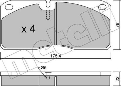 Metelli 22-0269-0 - Kit pastiglie freno, Freno a disco www.autoricambit.com