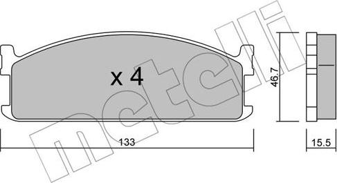 Metelli 22-0265-0 - Kit pastiglie freno, Freno a disco www.autoricambit.com