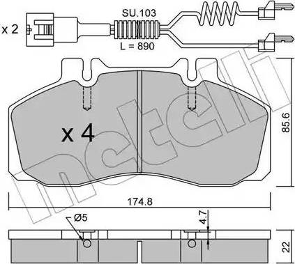 Metelli 22-0266-0K - Kit pastiglie freno, Freno a disco www.autoricambit.com