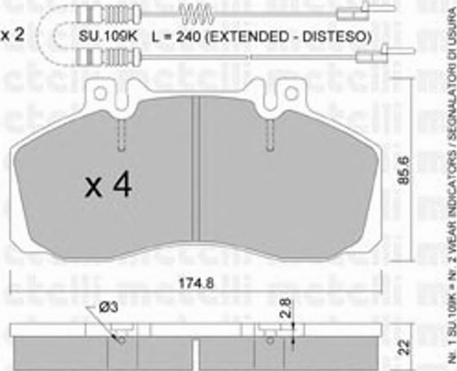 Metelli 22-0267-0K - Kit pastiglie freno, Freno a disco www.autoricambit.com