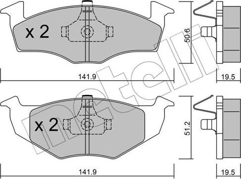 Metelli 22-0206-1 - Kit pastiglie freno, Freno a disco www.autoricambit.com