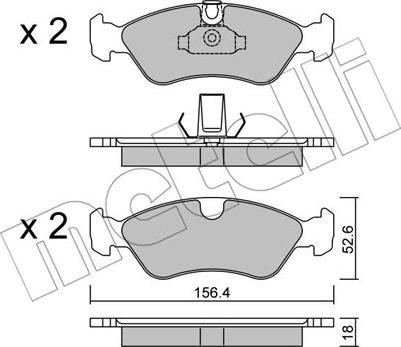 Metelli 22-0208-0 - Kit pastiglie freno, Freno a disco www.autoricambit.com