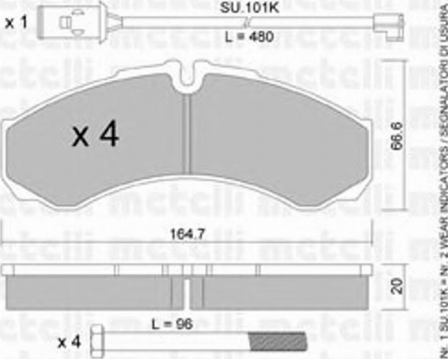 Metelli 22-0212-2K - Kit pastiglie freno, Freno a disco www.autoricambit.com