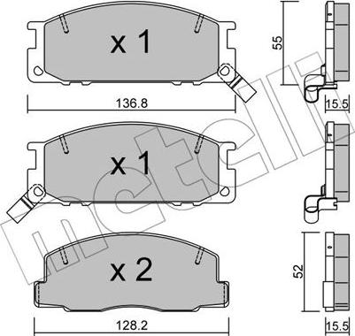 Metelli 22-0280-0 - Kit pastiglie freno, Freno a disco www.autoricambit.com