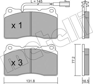 Metelli 22-0288-7 - Kit pastiglie freno, Freno a disco www.autoricambit.com