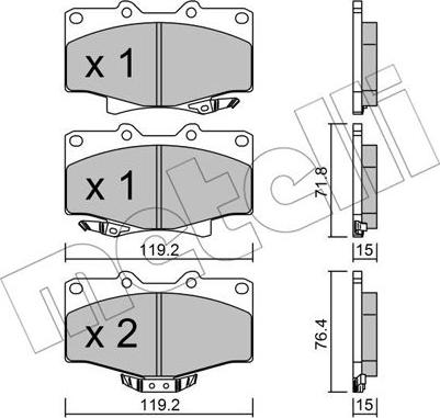 Metelli 22-0282-0 - Kit pastiglie freno, Freno a disco www.autoricambit.com