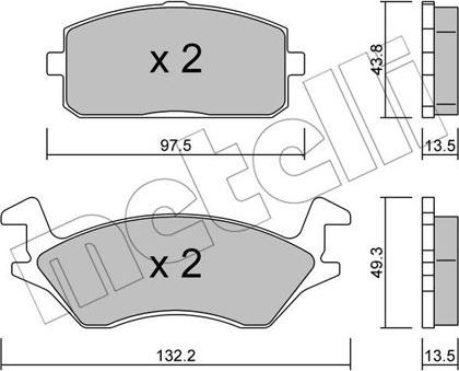 Metelli 22-0234-0 - Kit pastiglie freno, Freno a disco www.autoricambit.com