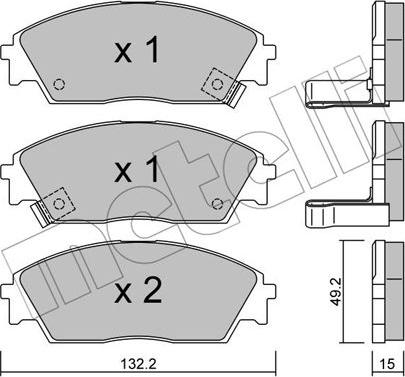 Metelli 22-0236-1 - Kit pastiglie freno, Freno a disco www.autoricambit.com