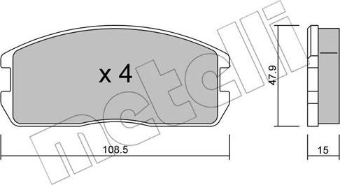 Metelli 22-0238-0 - Kit pastiglie freno, Freno a disco www.autoricambit.com