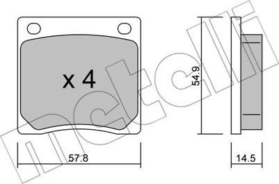 Metelli 22-0229-0 - Kit pastiglie freno, Freno a disco www.autoricambit.com