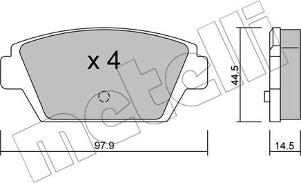 Metelli 22-0226-0 - Kit pastiglie freno, Freno a disco www.autoricambit.com