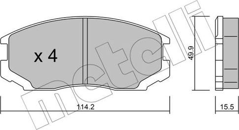 Metelli 22-0221-0 - Kit pastiglie freno, Freno a disco www.autoricambit.com