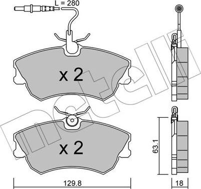 Metelli 22-0222-0 - Kit pastiglie freno, Freno a disco www.autoricambit.com