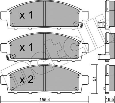 Metelli 22-0791-0 - Kit pastiglie freno, Freno a disco www.autoricambit.com