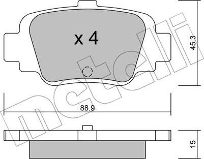 Metelli 22-0742-0 - Kit pastiglie freno, Freno a disco www.autoricambit.com