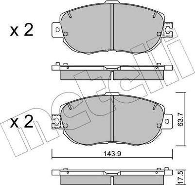 Metelli 22-0756-1 - Kit pastiglie freno, Freno a disco www.autoricambit.com