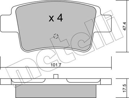 Metelli 22-0705-0 - Kit pastiglie freno, Freno a disco www.autoricambit.com