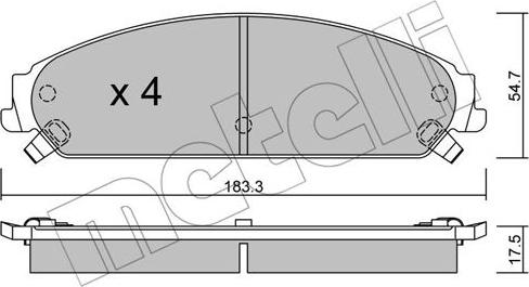 Metelli 22-0717-0 - Kit pastiglie freno, Freno a disco www.autoricambit.com