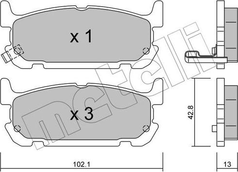 Metelli 22-0734-0 - Kit pastiglie freno, Freno a disco www.autoricambit.com