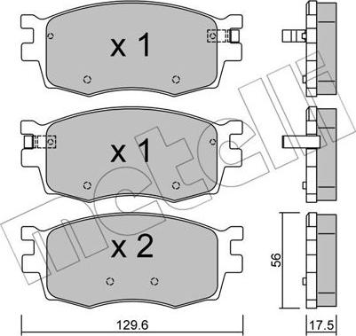 Metelli 22-0724-0 - Kit pastiglie freno, Freno a disco www.autoricambit.com