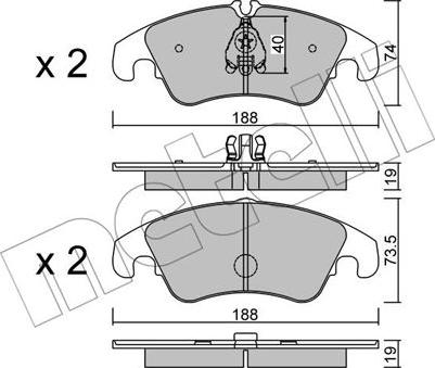 Metelli 22-0775-6 - Kit pastiglie freno, Freno a disco www.autoricambit.com