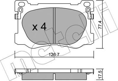 Metelli 22-1093-0 - Kit pastiglie freno, Freno a disco www.autoricambit.com