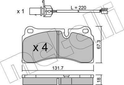 Metelli 22-1044-0 - Kit pastiglie freno, Freno a disco www.autoricambit.com