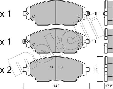 Metelli 22-1008-0 - Kit pastiglie freno, Freno a disco www.autoricambit.com