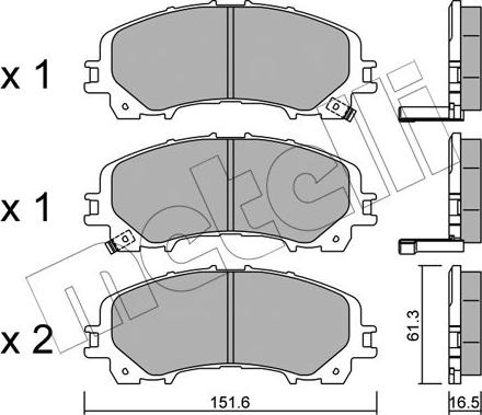 Metelli 22-1082-0 - Kit pastiglie freno, Freno a disco www.autoricambit.com