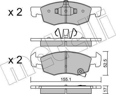 Metelli 22-1034-0 - Kit pastiglie freno, Freno a disco www.autoricambit.com