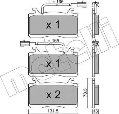 Metelli 22-1141-0 - Kit pastiglie freno, Freno a disco www.autoricambit.com