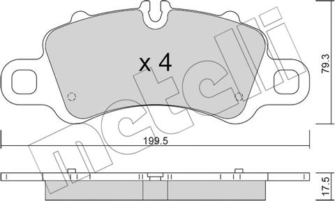 Metelli 22-1254-0 - Kit pastiglie freno, Freno a disco www.autoricambit.com