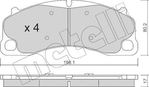 Metelli 22-1256-0 - Kit pastiglie freno, Freno a disco www.autoricambit.com