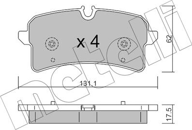 Metelli 22-1261-0 - Kit pastiglie freno, Freno a disco www.autoricambit.com