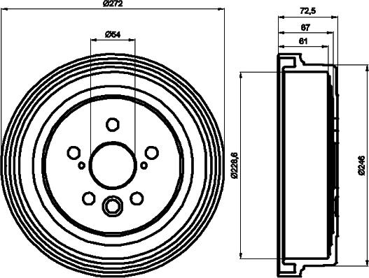 Mintex MBD125 - Tamburo freno www.autoricambit.com