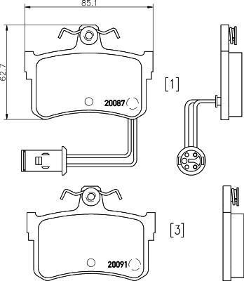 Mintex MDB1343 - Kit pastiglie freno, Freno a disco www.autoricambit.com