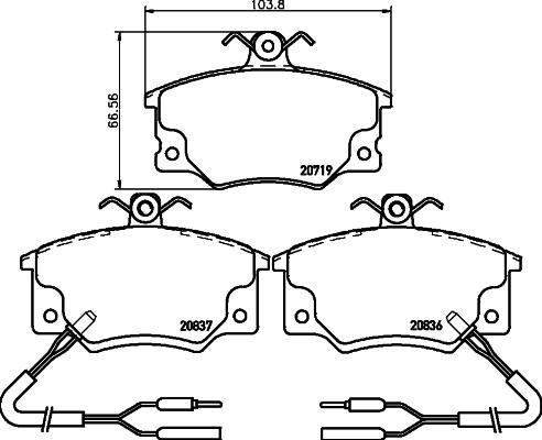 Mintex MDB1278 - Kit pastiglie freno, Freno a disco www.autoricambit.com