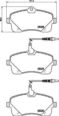 Mintex MDB3238 - Kit pastiglie freno, Freno a disco www.autoricambit.com