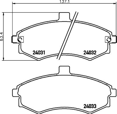 Mintex MDB2542 - Kit pastiglie freno, Freno a disco www.autoricambit.com