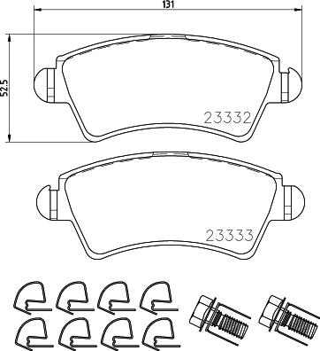 Mintex MDB2584 - Kit pastiglie freno, Freno a disco www.autoricambit.com