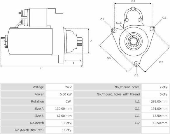 Mitsubishi M8T60071 - Motorino d'avviamento www.autoricambit.com