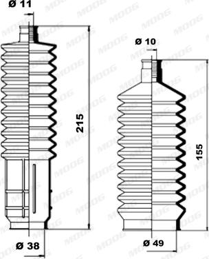 Moog K150047 - Kit soffietto, Sterzo www.autoricambit.com