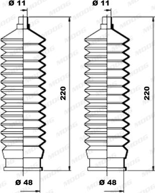 Moog K150015 - Kit soffietto, Sterzo www.autoricambit.com